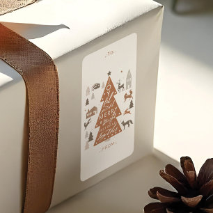 Woodland Forest Animals & Cosy Village To & From Label