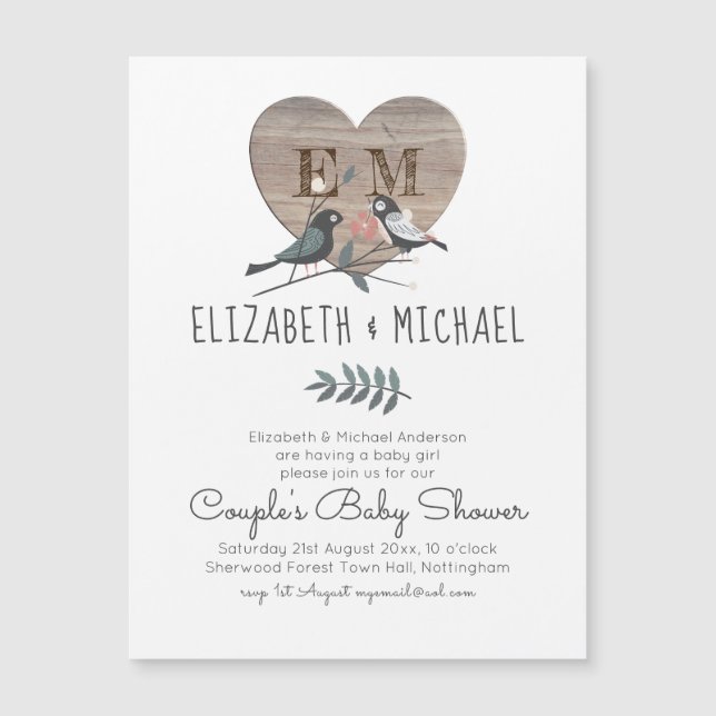 Woodland Forest Animals Couples BABY SHOWER (Front)