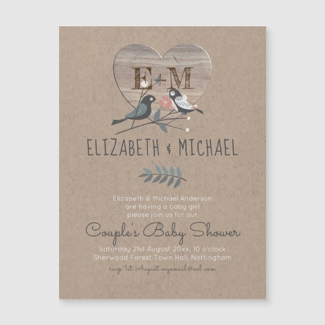 Woodland Forest Animals Couples BABY SHOWER (Front)