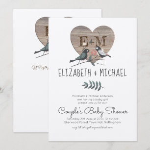 Woodland Forest Animals Couples BABY SHOWER Invitation