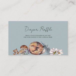 Woodland Forest Animals Dusty Blue Baby Shower Enclosure Card