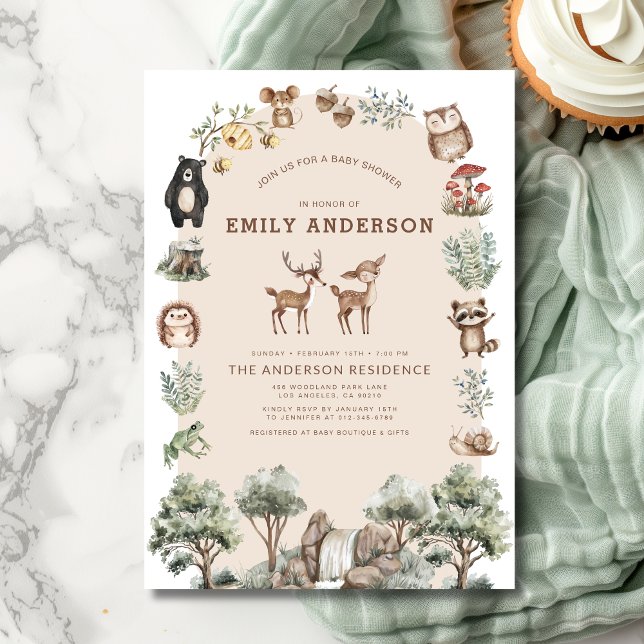 Woodland Forest Animals Gender Neutral Baby Shower Invitation (Creator Uploaded)