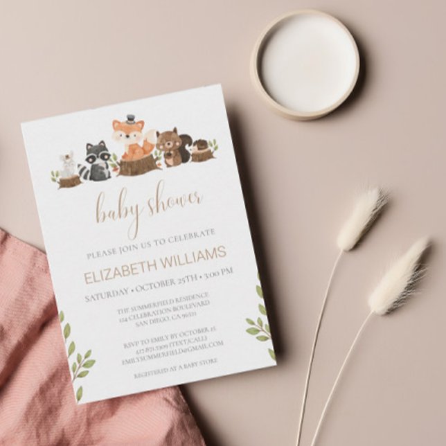 Woodland Forest Animals Gender Neutral Baby Shower Invitation (Creator Uploaded)