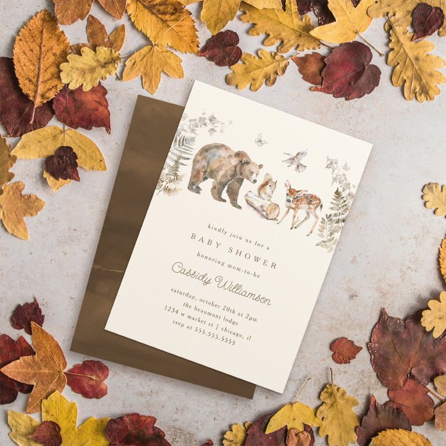Woodland Forest Animals Gender Neutral Baby Shower Invitation (Creator Uploaded)