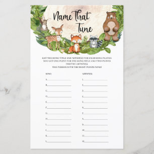 Woodland forest animals greenery Name That Tune