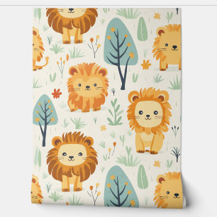 Woodland Forest Animals Pattern Baby Nursery Room  Wallpaper