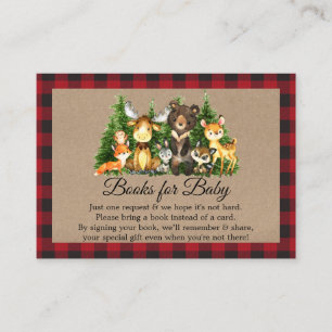 Woodland Forest Animals Rustic Books for Baby Enclosure Card