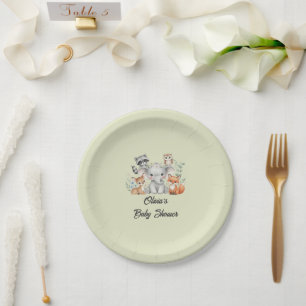 Woodland Forest Animals Rustic Greenery Party  Paper Plate