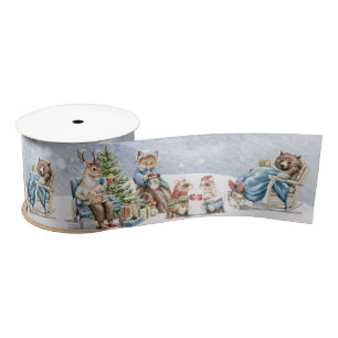 Woodland Forest Animals Satin Ribbon