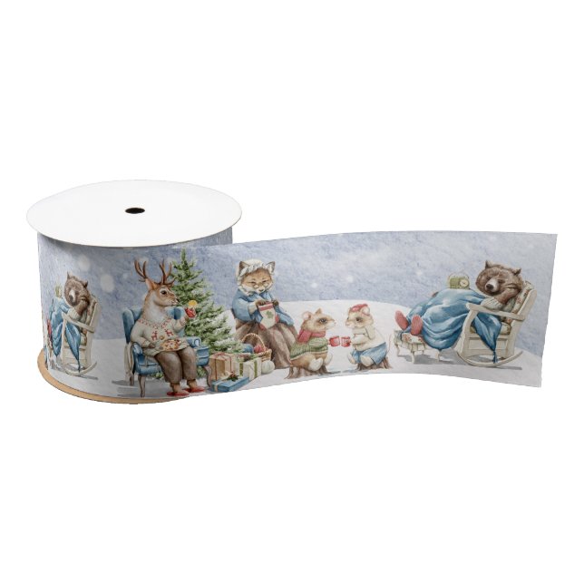 Woodland Forest Animals Satin Ribbon (Spool)
