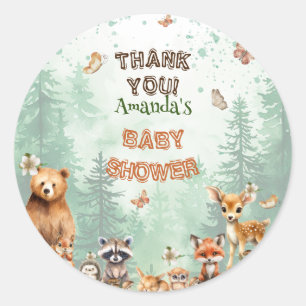 Woodland Forest animals Thank You stickers
