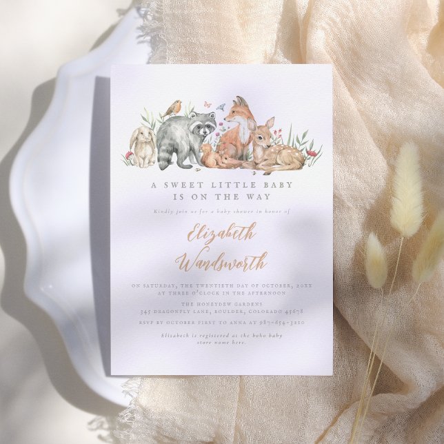 Woodland Forest Animals Vintage Baby Shower Invitation (Creator Uploaded)