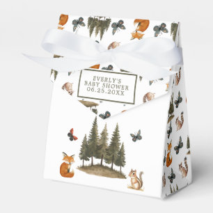 Woodland Forest Animals Watercolor Baby Shower Favour Box