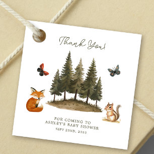 Woodland Forest Animals Watercolor Baby Shower Favour Tags
