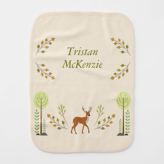Woodland Forest Baby Burp Cloth