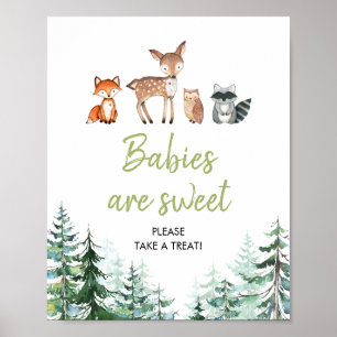 Woodland Forest Baby Shower Babies are Sweet Poster