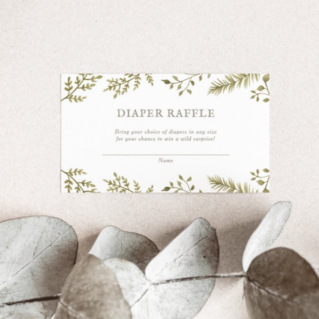 Woodland Forest Baby Shower Diaper Raffle Enclosure Card (Creator Uploaded)