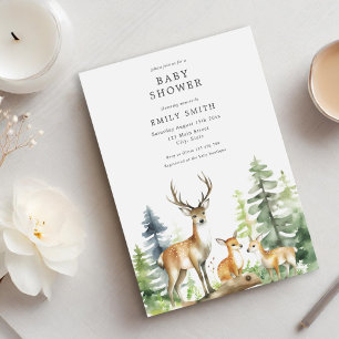 Woodland Forest Baby Shower Invitation