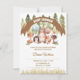 Woodland Forest Baby Shower Invite