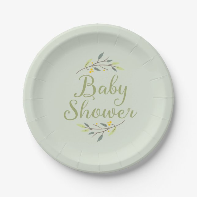 Woodland Forest Baby Shower Plates (Front)