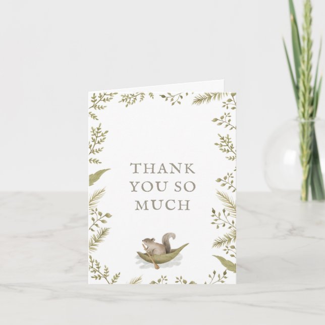 Woodland Forest Baby Shower Thank You Card (Front)