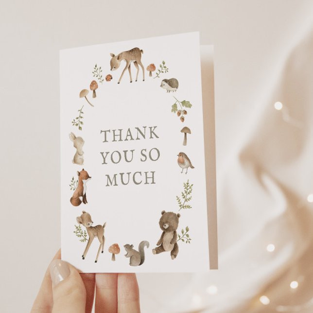 Woodland Forest Baby Shower Thank You Card (Creator Uploaded)