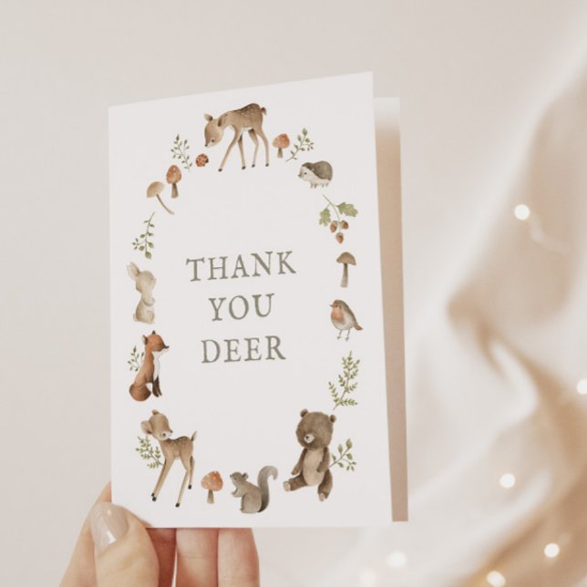 Woodland Forest Baby Shower Thank You Deer Card (Creator Uploaded)