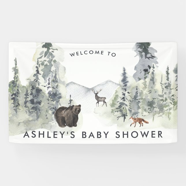 Woodland Forest | Baby Shower Welcome Banner (Horizontal)