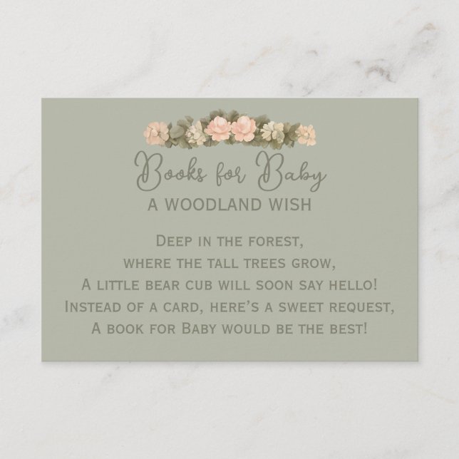 Woodland Forest Bear Enclosure Card (Front)