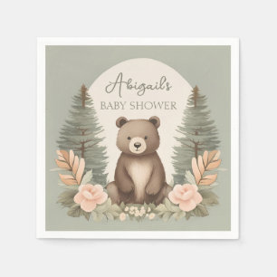 Woodland Forest Bear Napkin