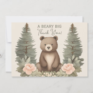 Woodland Forest Bear Thank You Card