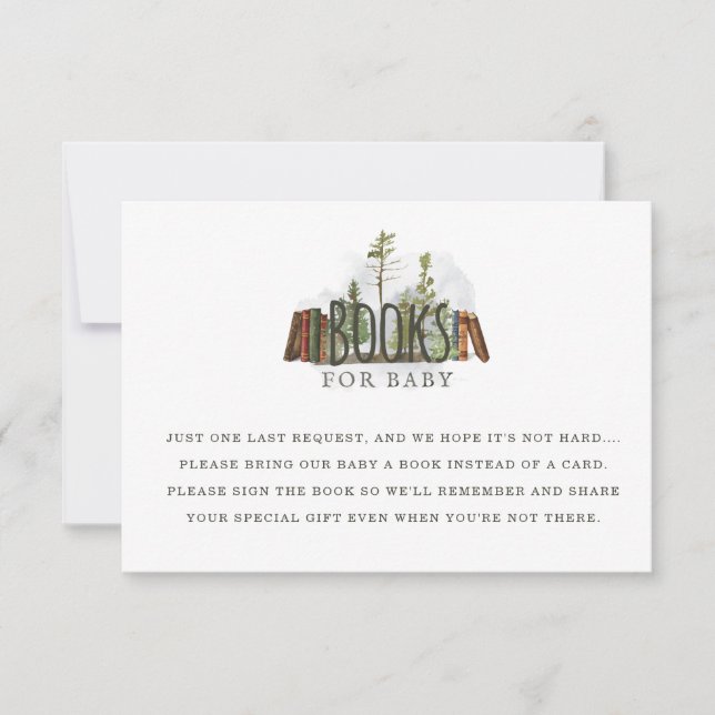 Woodland Forest Books for Baby Shower Book Request Invitation (Front)
