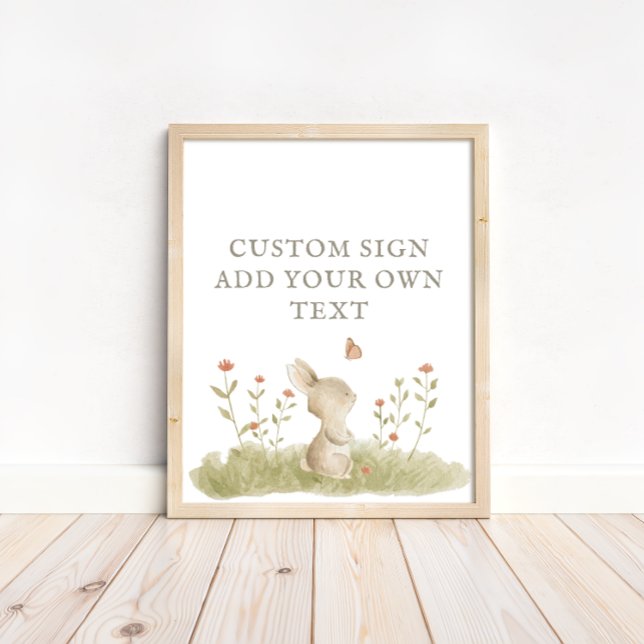 Woodland Forest Bunny Baby Shower Custom Text Poster (Creator Uploaded)