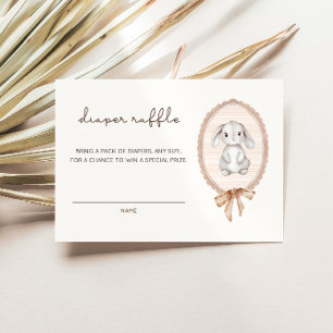 Woodland Forest Bunny Baby Shower Diaper Raffle Enclosure Card