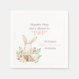 Woodland Forest Bunny Rabbit Pink Floral Napkins