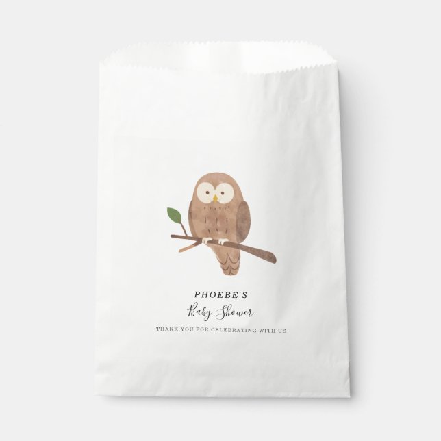 Woodland Forest Creature Baby Shower Favour Bags (Front)