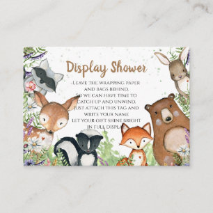 Woodland Forest Creatures Unwrapped Display Shower Enclosure Card