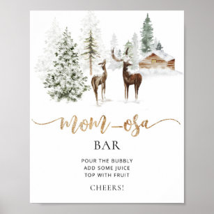 Woodland forest deer cosy mum-osa bar Poster