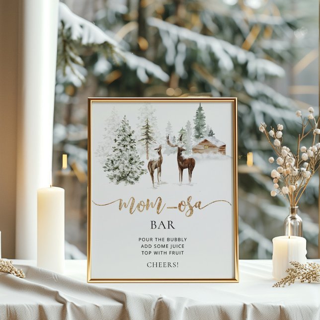 Woodland forest deer cosy mum-osa bar Poster (Creator Uploaded)