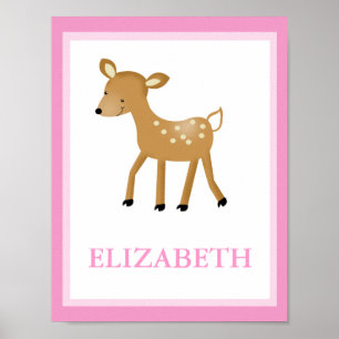 WOODLAND FOREST DEER CUSTOM NAME PRINT