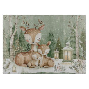 Woodland Forest Deer Family Cutting Board