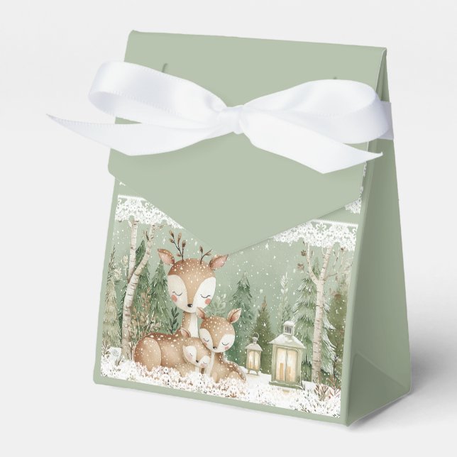 Woodland Forest Deer Favour Box (Front Side)