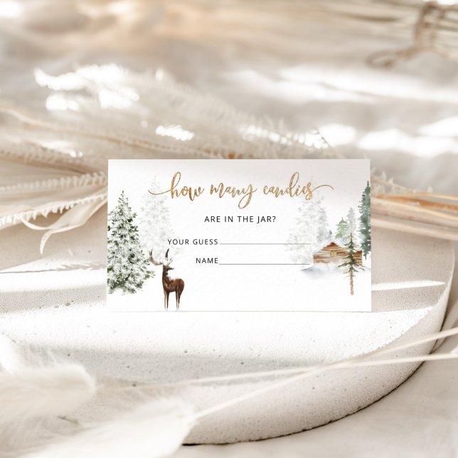 Woodland forest deer guess how many candies card (Creator Uploaded)