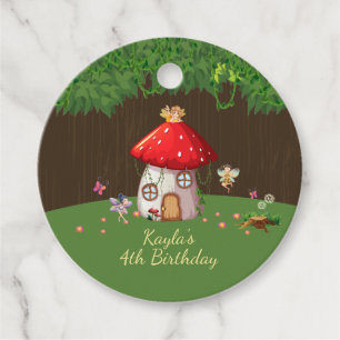 Woodland Forest, Fairy Birthday Favour Tags