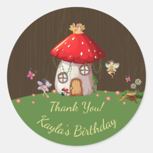 Woodland Forest, Fairy Thank You Classic Round Sticker