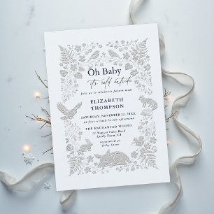 Woodland Forest Fairytale Cold Outside Baby Shower Invitation