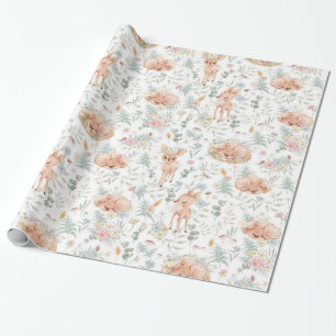 Woodland Forest Fawn Deer Gender Neutral Wrapping Paper