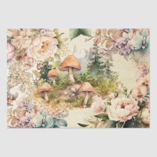 Woodland Forest Flora and Fauna Mushroom Decoupage Tissue Paper