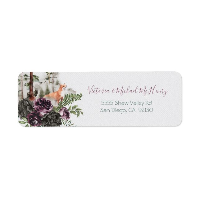 Woodland Forest Fox Address label (Front)