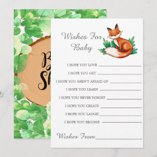 Woodland Forest Fox Wishes For Baby Card